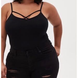 🆕 Torrid Black Crisscross Foxy Cami Tank Top 3X 22 24 NWT New